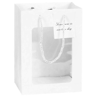 Пакет для цветов, 250гр, Прозрачное окно, Белый, 30*20*16 см, 1 шт.