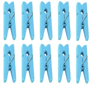 Декоративные прищепки, 3 см. Голубой, 20 шт.