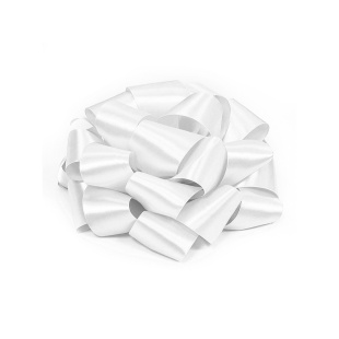 Бант Шар, Атласный, Белый, 13 см, 1 шт. в упак. 